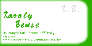 karoly bense business card